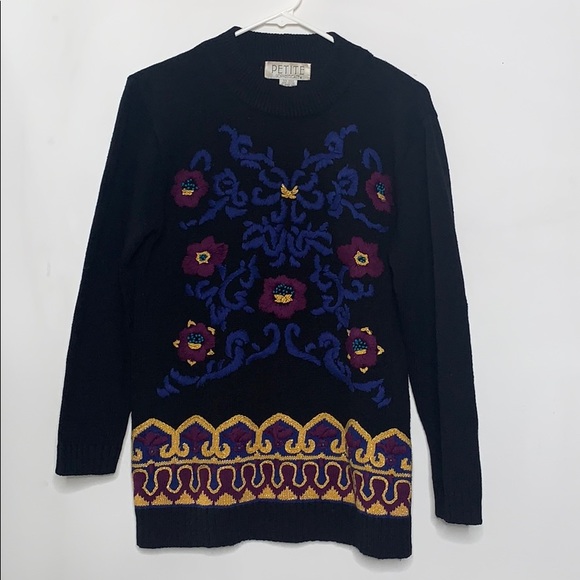 VTG 1990s Embroidered Sweater - Picture 1 of 5